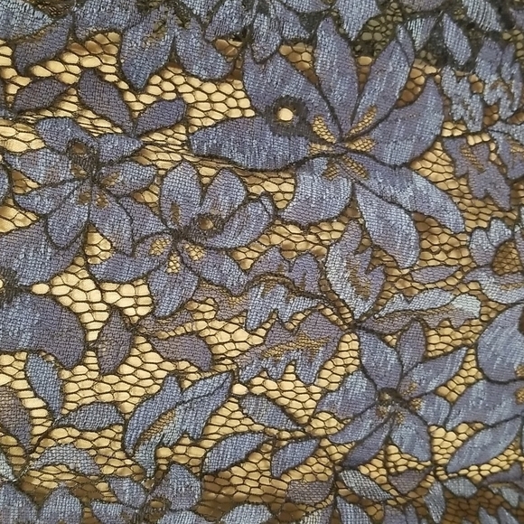 💕MOULINETTE SOEURS ANTHROPOLOGIE💕 Celestial Lace Maxi Dress Navy Blue 12 NWOT - Picture 12 of 14